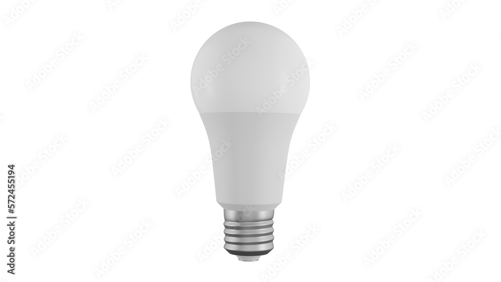 Modern super saving white LED bulb isolated on transparent background. Bulb concept. 3D render Modern super saving white LED bulb isolated on transparent background. Bulb concept. 3D render
