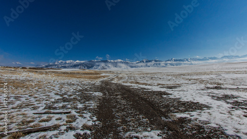 long road to the mountains in Western Montana