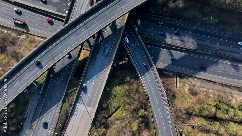 Aerial View of a Busy Highway and Freeway Interchange Aerial View of a Busy Highway and Freeway Interchange