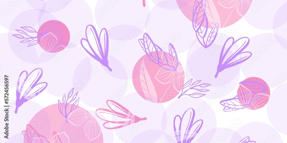 Light background with ornaments of plants, flowers and circles. Cute design with figure patterns and soft colors Light background with ornaments of plants, flowers and circles. Cute design with figure patterns and soft colors