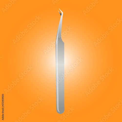 eyelash extension tweezers metal silver