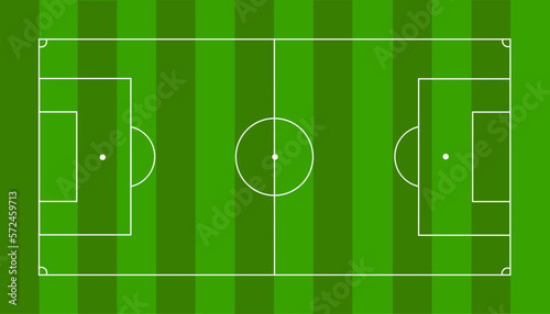 football field. Soccer pitch top view.
Stadium markings with grass. Green lawn with white lines and center field. Football arena for sports games and matches.Vector background.