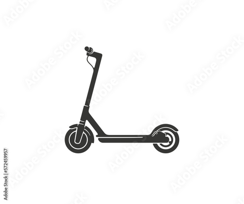 Electric scooter, transport, scooter, vehicle, segway, ride and battery, silhouette and graphic design. Transportation, travel, wheel, technology and innovation, vector design and illustration
