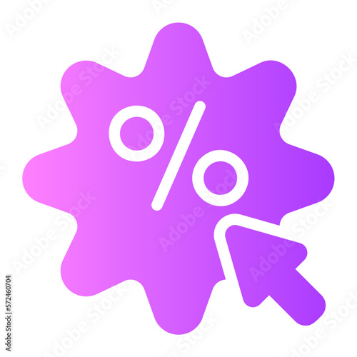click through rate gradient icon