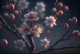Plum tree Blossoms. AI-Generated