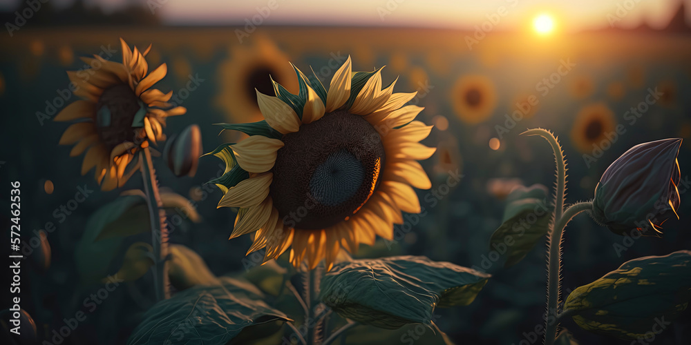 field of sunflowers. AI-Generated