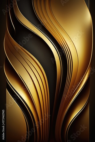 Luxury Gold Wave Background Abstract Vintage,3d wallpaper for wall frames, generative ai