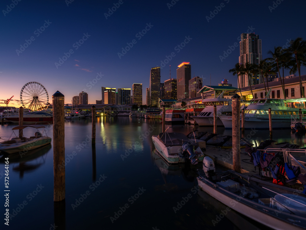 Miami yacht club at dawn