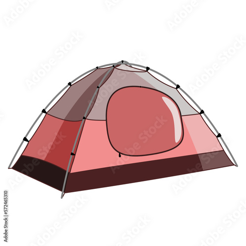 Camping canvas tent in flat technique vector illustration 