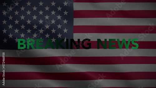 Breaking News USA Broadcast Arab Green Black Flag Loop Background 4K