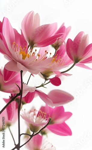 pink lily flowers made using Generative AI Technology. © frozenmountain
