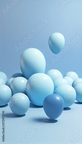 Abstract background with dynamic blue 3d spheres. Mate balls.
