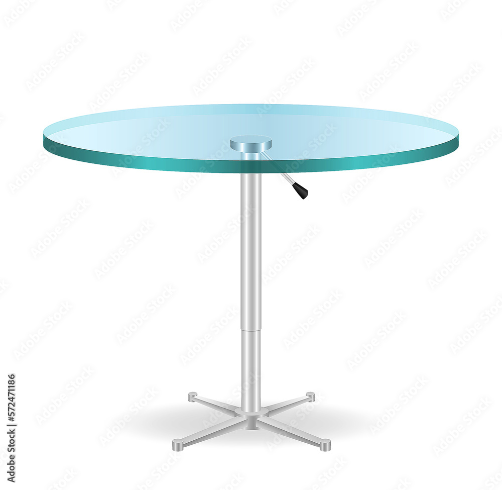 modern glass round dining table isolated on white background 3D illustration modern glass round dining table isolated on white background 3D illustration