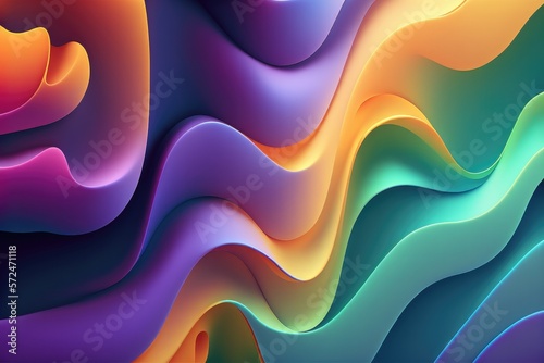 Colourful wavy gradient background. Generative ai composite