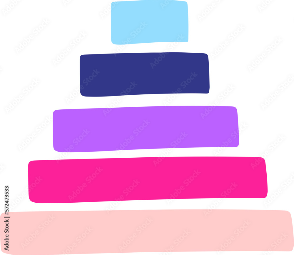 Bright and colorful pyramid chart illustration Bright and colorful pyramid chart illustration