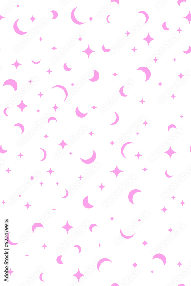 Moon phases, stars and sprinkles vector seamless pattern. Astronomy vector fashion print. Modern textile design. Astrology and magic simple fabric print. Contemporary surface design.