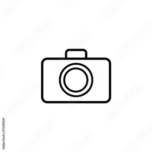 A vector illustration black camera icon isolated on white background. Use for business, banner, web, Company.