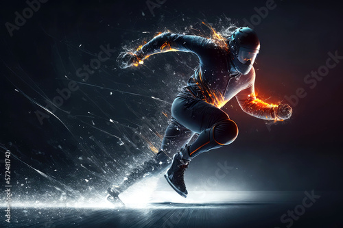 ice skater night stadium, ai