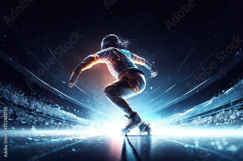 ice skater night stadium, ai