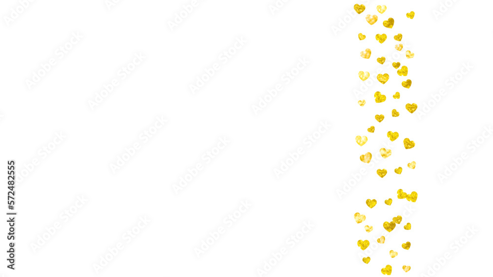 Valentine Day Background. Ornament Poster For Mom. Grunge Frame. Yellow Art Illustration. Vintage Design For Anniversary. Golden Romance Banner. Gold Valentine Day Background.