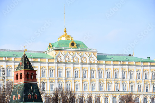 Moscow Kremlin architecture, popular landmark.