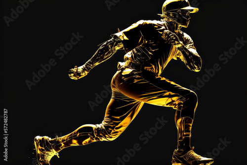 baseball with golden silhouette, ai © Fatih Nizam