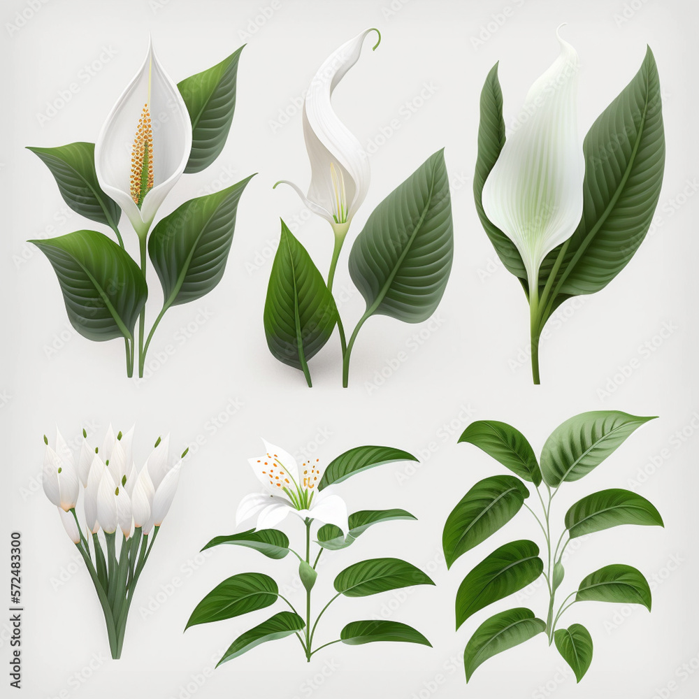 peace lilies, created with Generative AI Technology peace lilies, created with Generative AI Technology