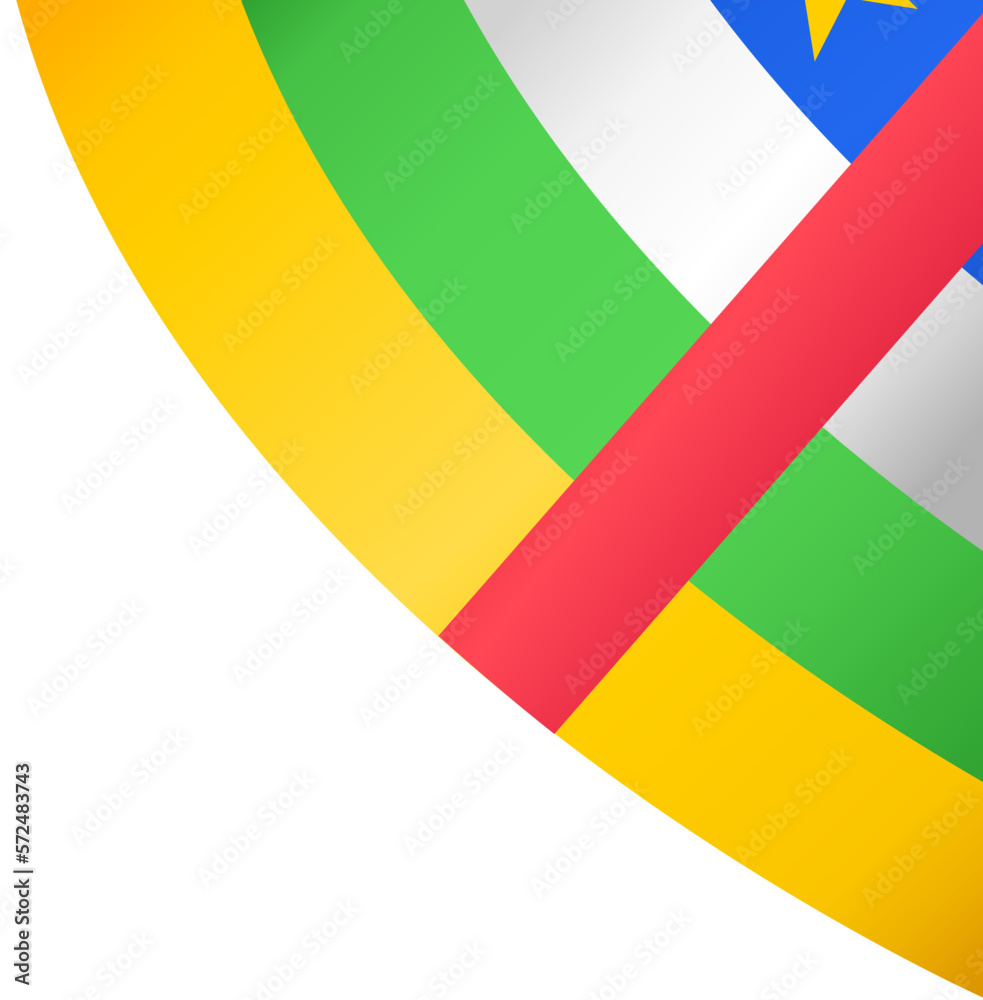 Central African Republic flag wave isolated on png or transparent background
