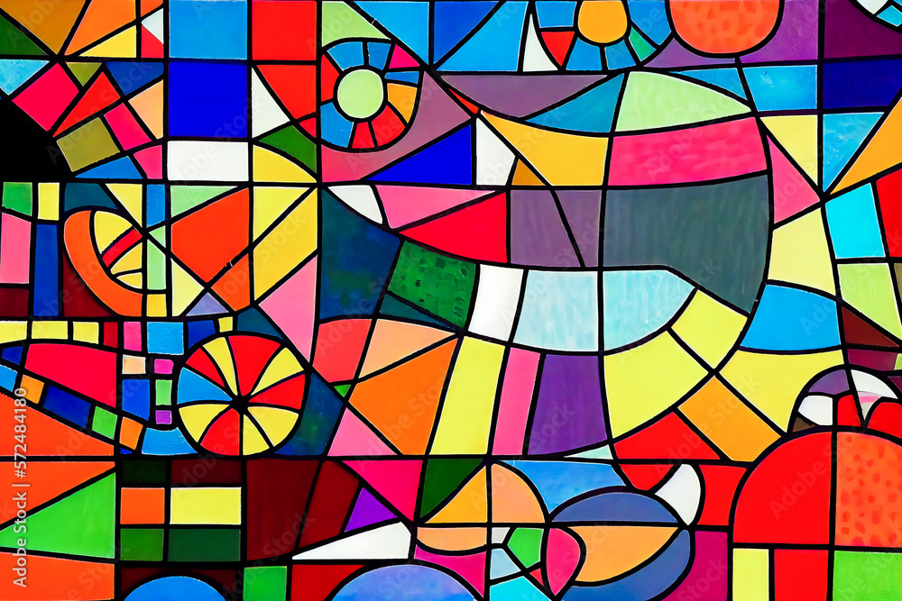 Fototapeta premium mosaic pattern painting. Generative AI.