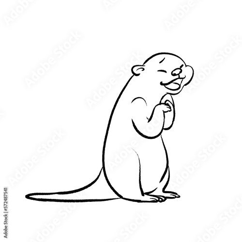 カワウソ イラスト ぬりえ
