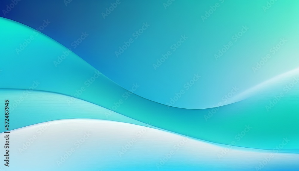 Fototapeta premium Abstract 3D Wave Background - Blue Green - Smooth Line Neon Curved Motion Colorful 3d render. Gradient design element for backgrounds, banners, wallpapers, posters - AI Illustration