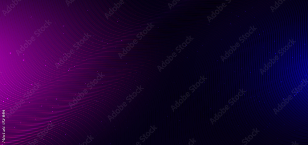 Abstract technology futuristic dynamic wavy lines glowing on blue and pink background.