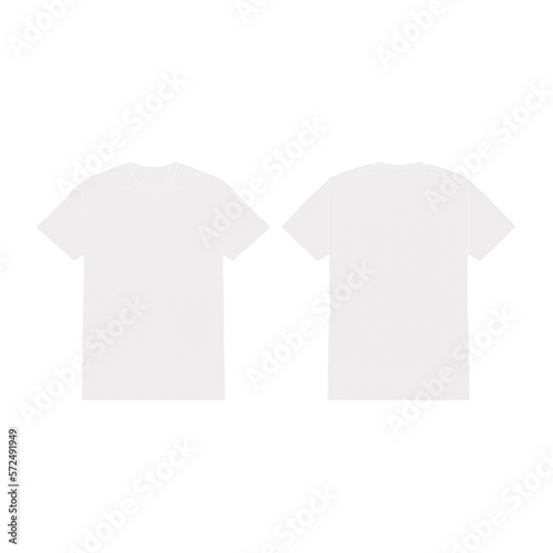 White T-Shirt Blank Template Mock-Up for Design on White Background