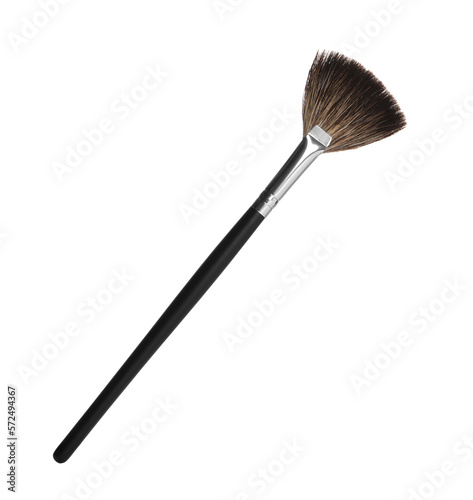 One stylish makeup brush isolated on white
