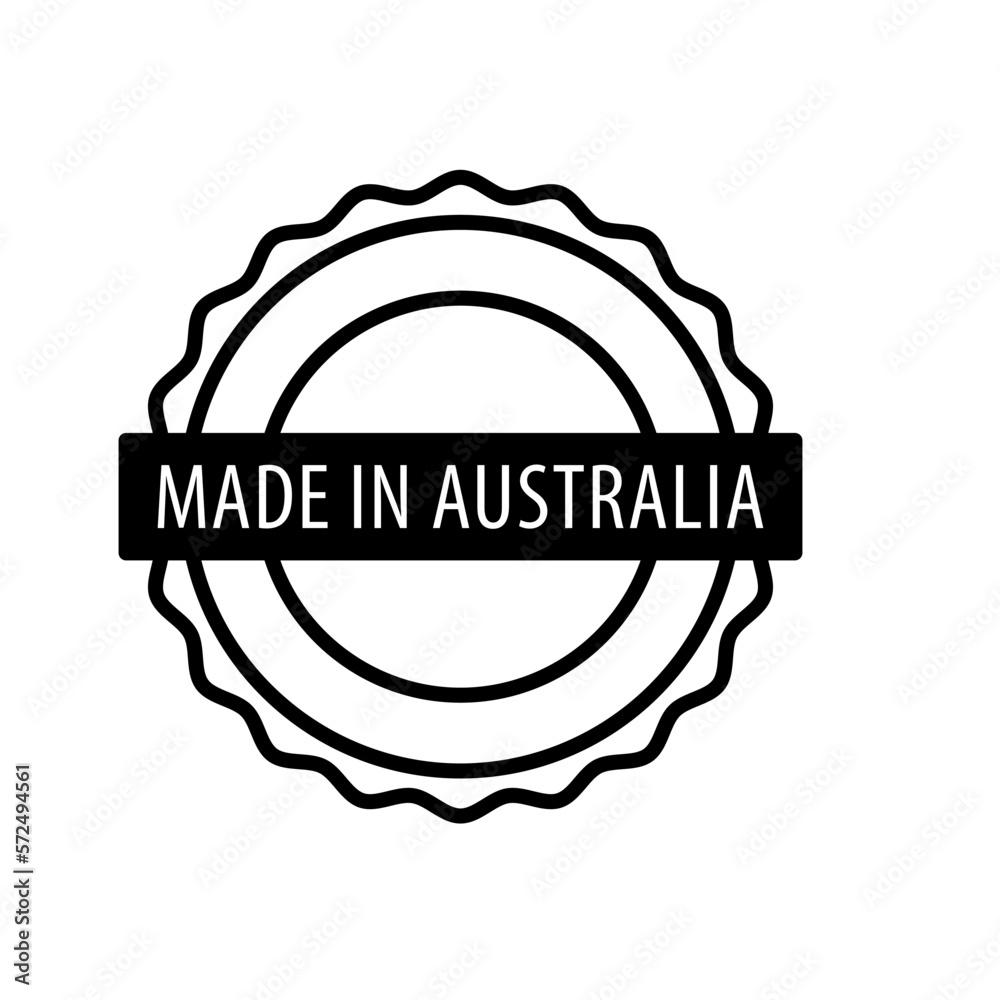 Made in Australia stamp icon vector logo design template Made in Australia stamp icon vector logo design template