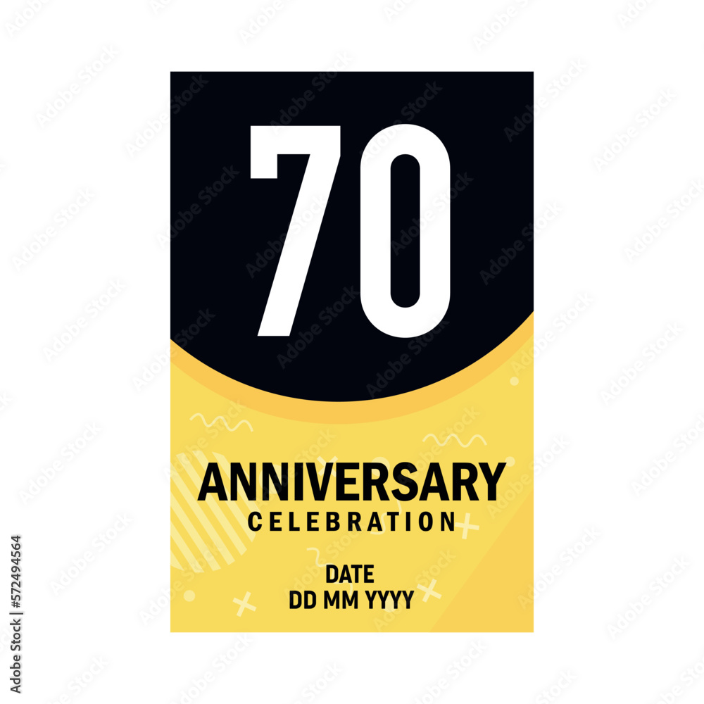 70 years anniversary invitation card design, modern design elements, white background vector design 70 years anniversary invitation card design, modern design elements, white background vector design