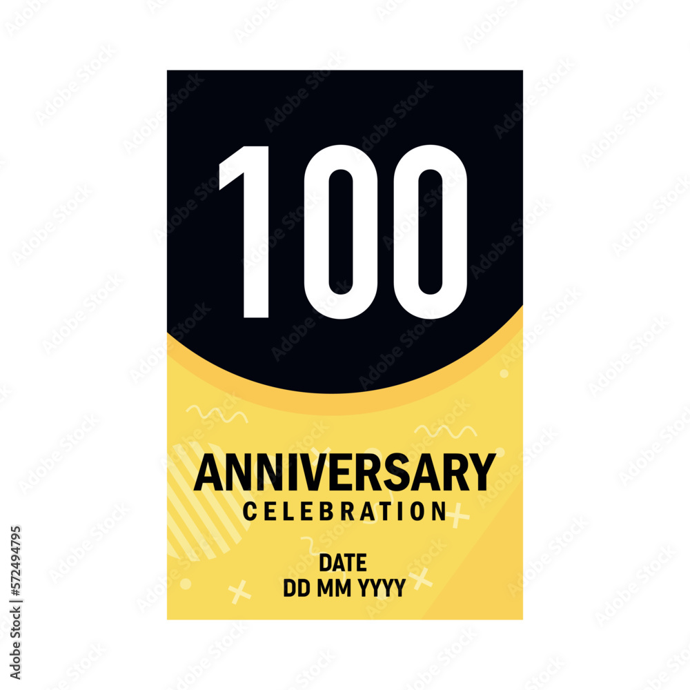 100 years anniversary invitation card design, modern design elements, white background vector design