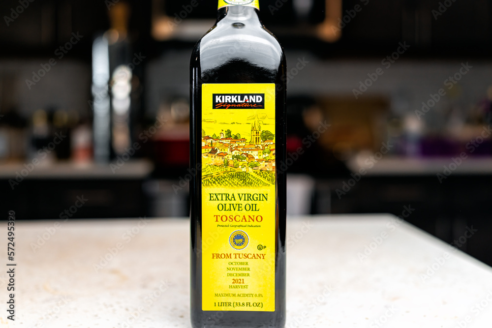 Naples, USA February 26, 2022 Olive oil extra virgin coldpressed