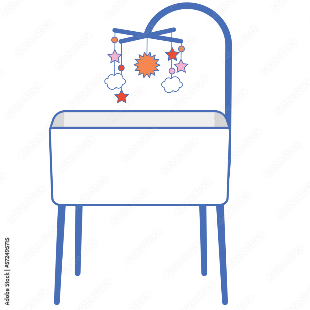 Bassinet - baby shower baby nursery illustrations Bassinet - baby shower baby nursery illustrations