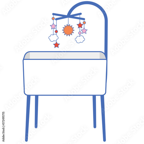 Bassinet  - baby shower baby nursery illustrations