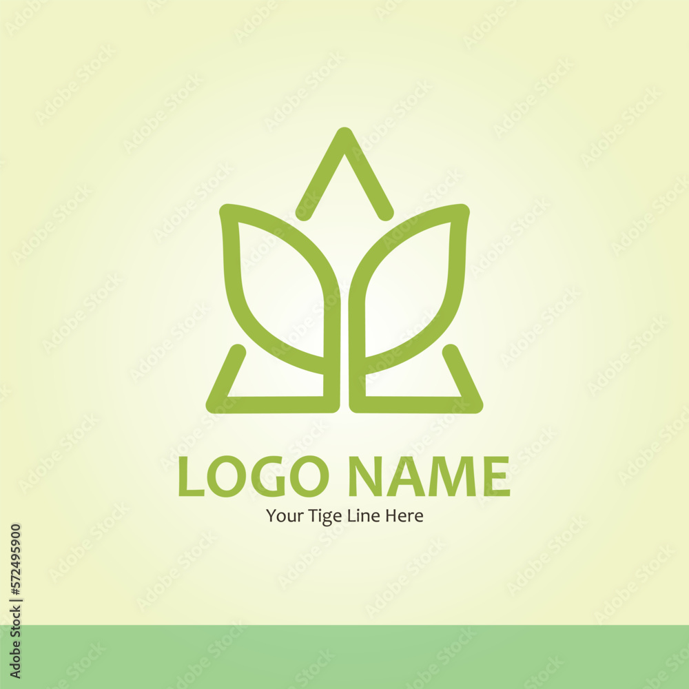 Letter A logo with green leaf icons. letter A with green leaf. Letter A ...