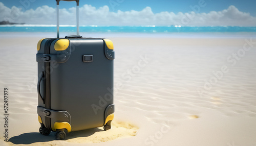 A black suitcase filled with sunshine and ocean breezes photo