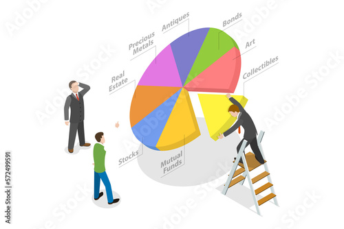 Fotografie 3D Isometric Flat  Conceptual Illustration of Diversified Investment