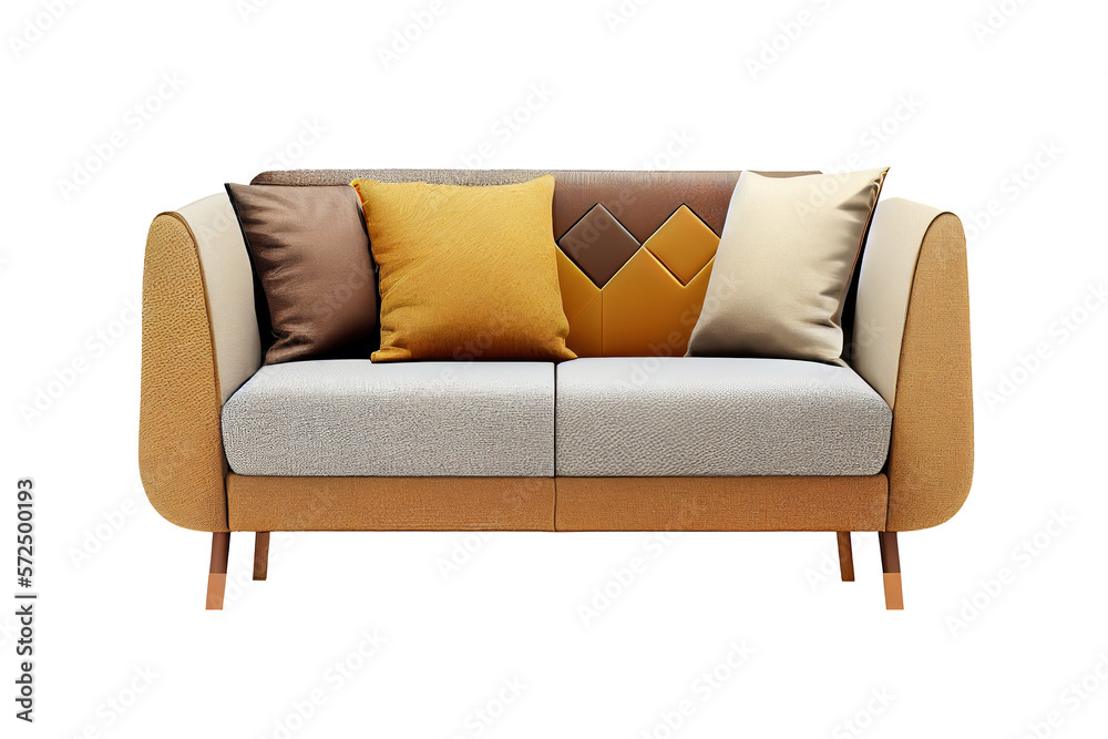 Fototapeta premium Modern sofa on isolated background