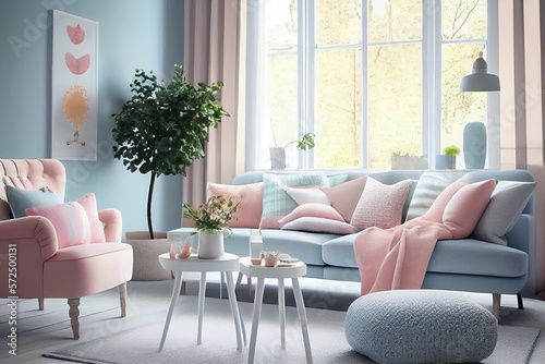 modern living room pastel color