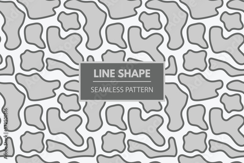 Organic abstract light gray shapes seamless repeat vector swatch pattern