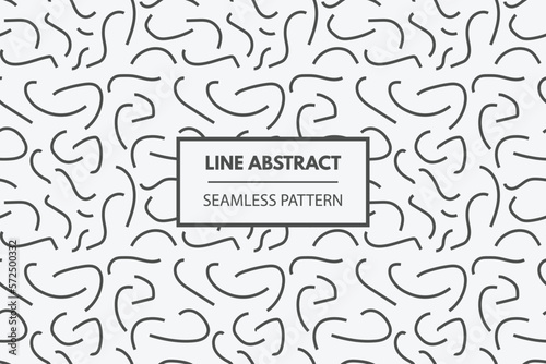 Hand drawn black line curvy wiggly shapes abstract seamless repeat swatch pattern