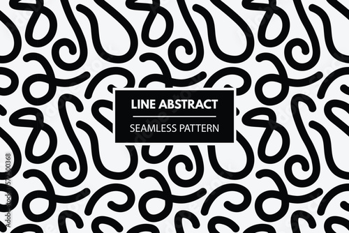 Squiggly wiggly black vector lines abstract seamless repeat swatch pattern