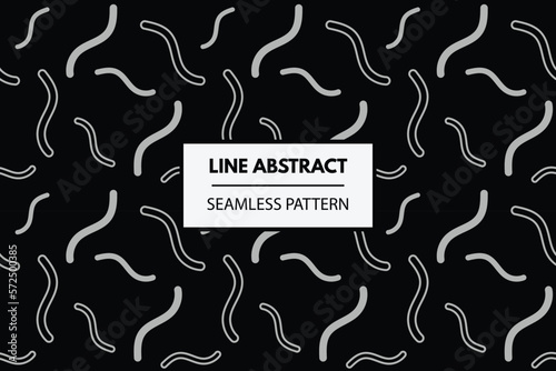 Wiggly wave white lines cute abstract seamless repeat swatch pattern black background