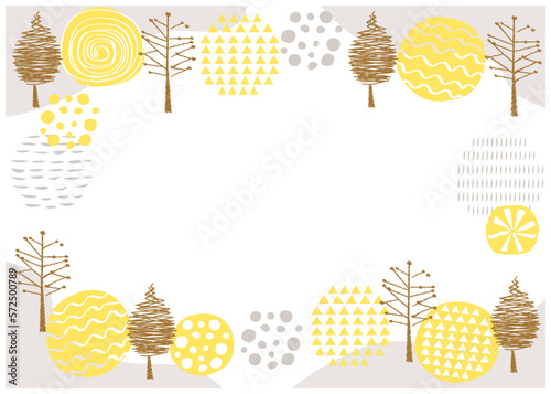 北欧風_丸柄と木のフレーム